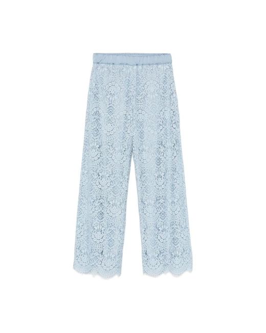D.exterior Blue Blaue Hose Mit Elastischem Bund Satinfutter