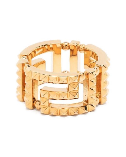 Versace Goldfarbener greca spike ring in Metallic für Herren