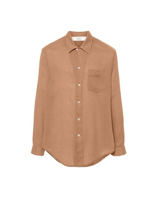 Séfr Brown Casual Shirts for men