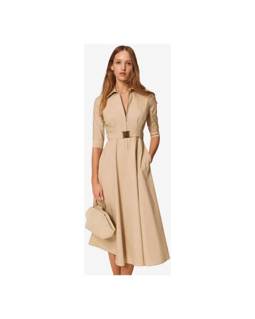 Twinset Natural Midi Dresses