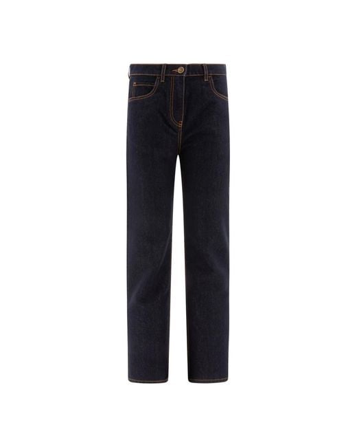Etro Blauwe Straight-Leg Jeans Hoge Taille in het Blue