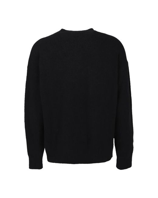 Palm Angels Black Round-Neck Knitwear for men