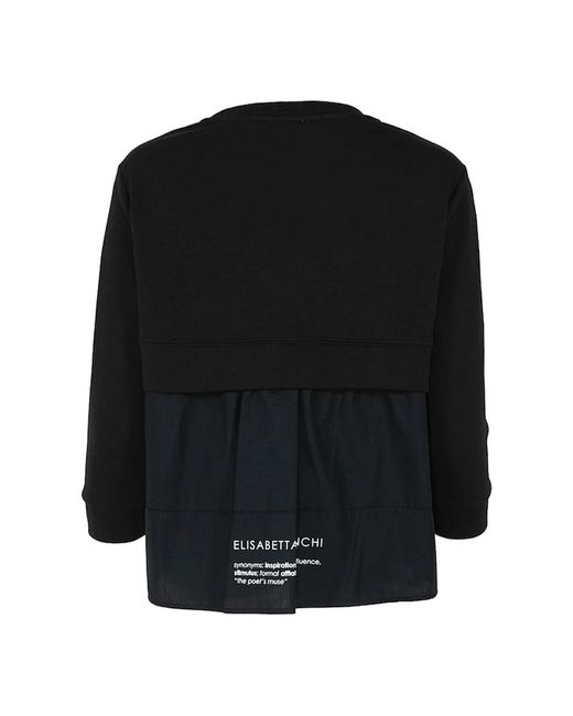 Elisabetta Franchi Black Round-Neck Knitwear