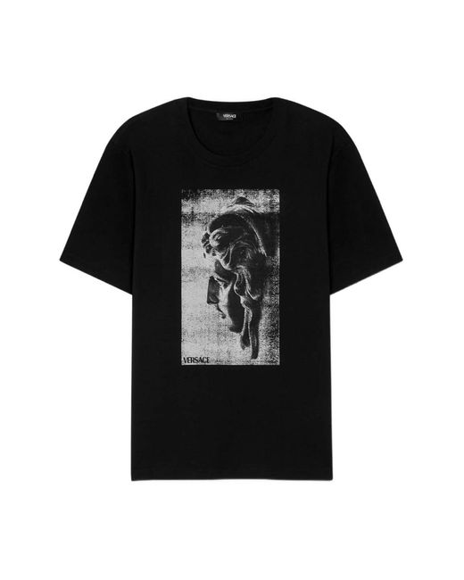 Versace Stylisches Baumwoll-T-Shirt Für Männer in Black für Herren