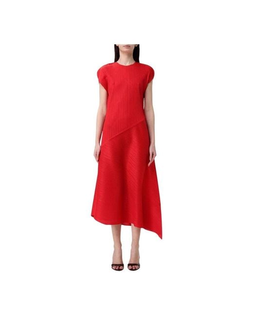 MEIMEIJ Red Rotes Elegantes Midi-Kleid