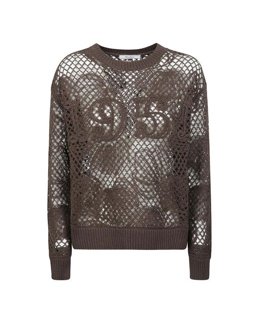 Round-Neck Knitwear Max Mara de color Brown