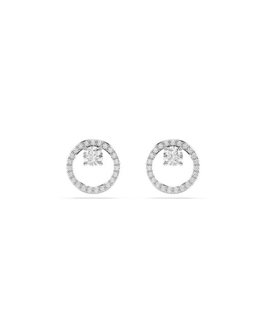 Swarovski Metallic 'Dextera' Base Metal Stud Earrings