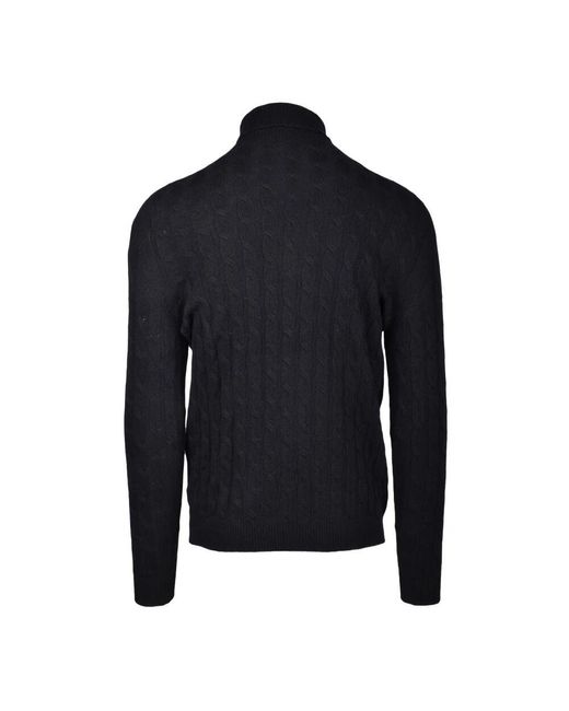 Alpha Studio Blue Turtlenecks for men