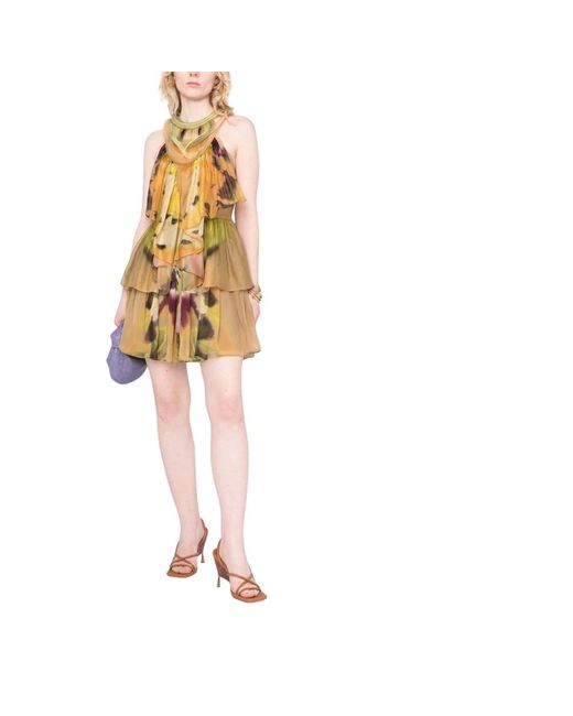 Alberta Ferretti Yellow Short Dresses