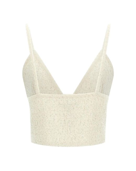 Alessandra Rich White Sleeveless Tops