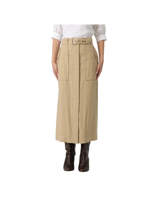 Alberta Ferretti Natural Midi Skirts