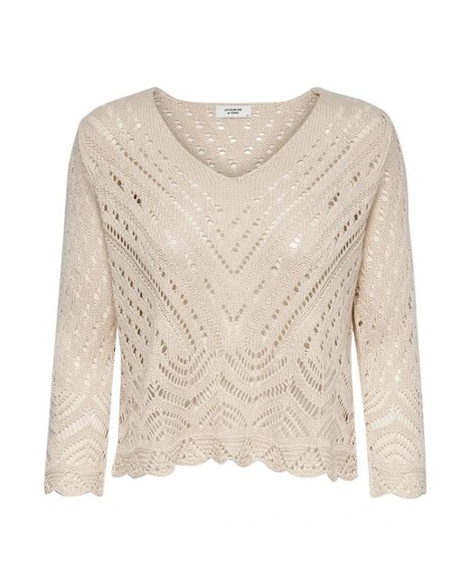 Jacqueline De Yong White V-Neck Knitwear