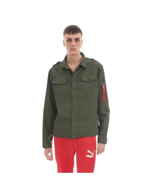 Alpha Industries Casual Overhemden in het Green voor heren