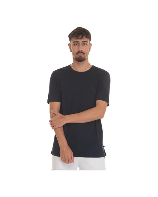 HUGO Tops ,Blauw ,Katoen Korte Mouwen Ronde Hals T-Shirt in het Black voor heren