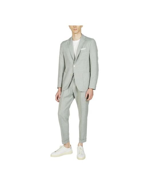 Eleventy Gray Single Breasted Suits for men