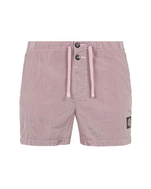 Stone Island Purple Casual Shorts for men