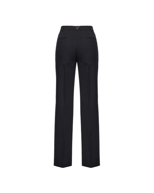 Pinko Broeken ,Zwart ,Wol Straight-Leg Broek in het Blue
