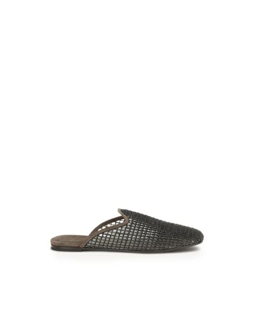 Brunello Cucinelli Gray Mules