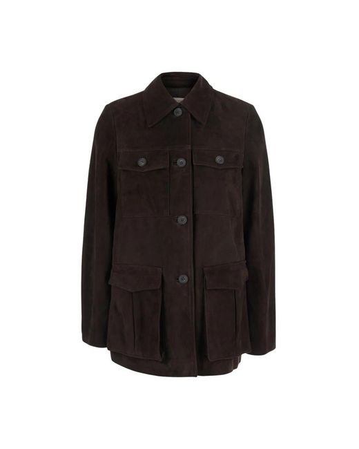 Leather Jackets Semicouture de color Black