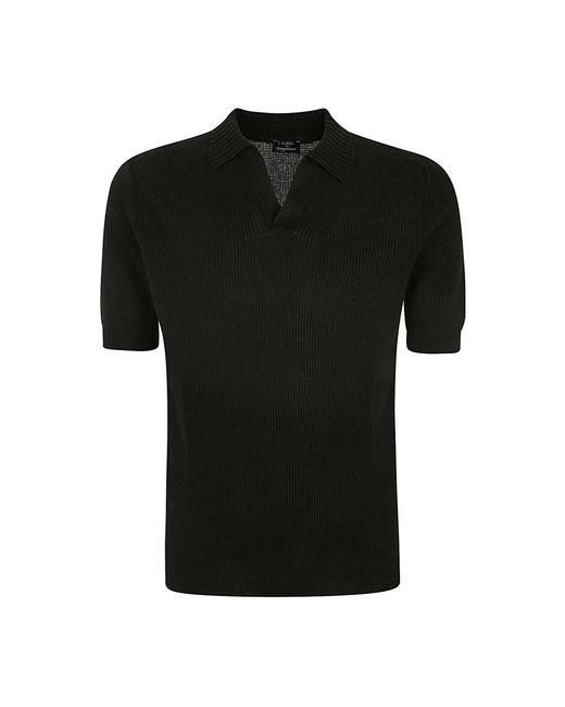 Barba Napoli Black Polo Shirts for men