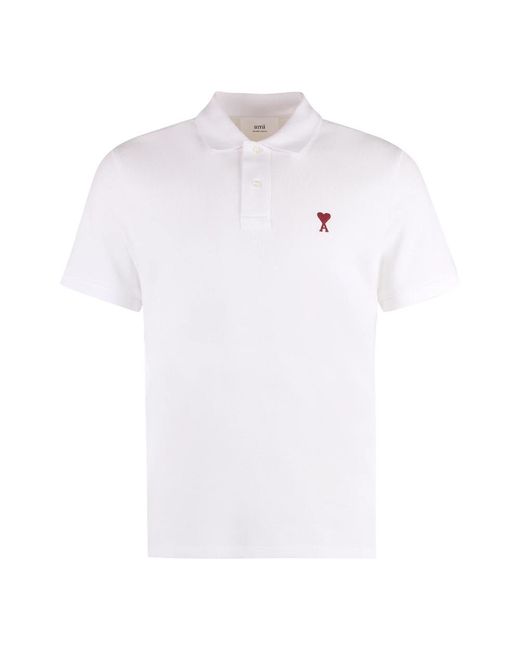 AMI Tops ,Wit ,Katoen De Coeur Polo in het White