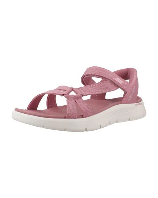 Flat Sandals Skechers en coloris Pink