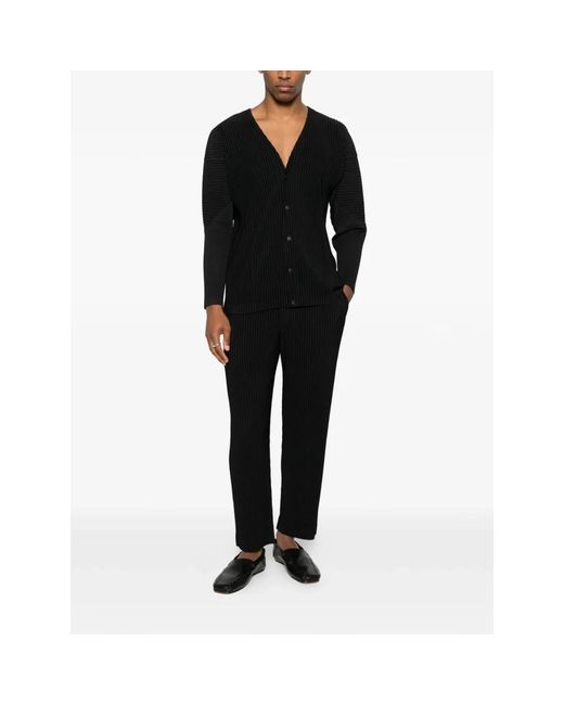 Issey Miyake Black Straight Trousers for men
