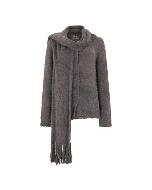 Alberta Ferretti Gray Round-Neck Knitwear