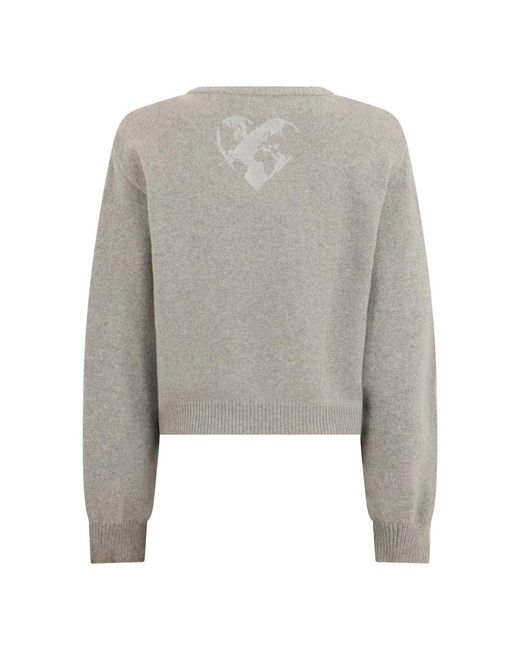 Alberta Ferretti Gray Cashmere Knitwear