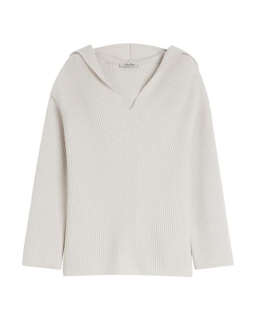 Max Mara White V-Neck Knitwear