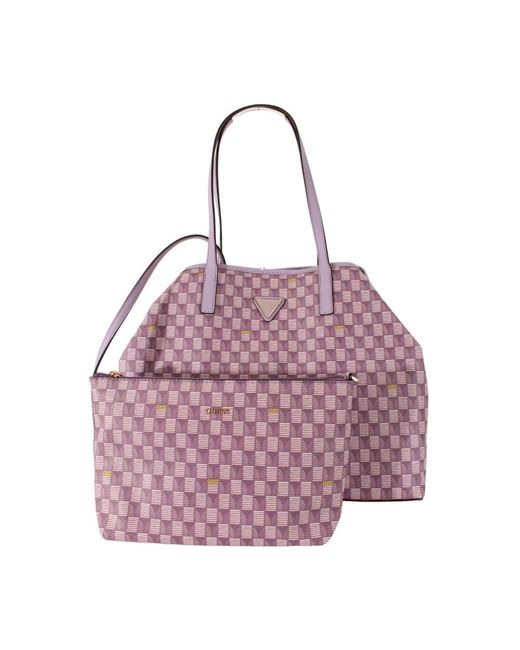 Guess Purple Tote Bags