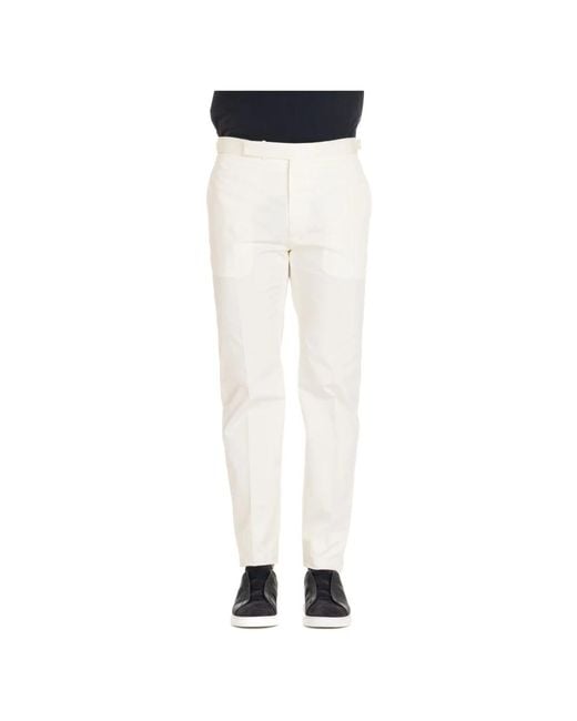 Tagliatore White Slim-Fit Trousers for men