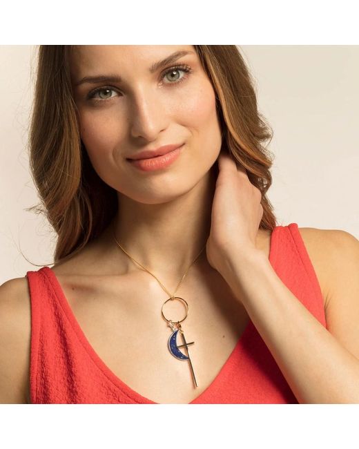 Charm pendente luna blu scuro di Thomas Sabo in Blue