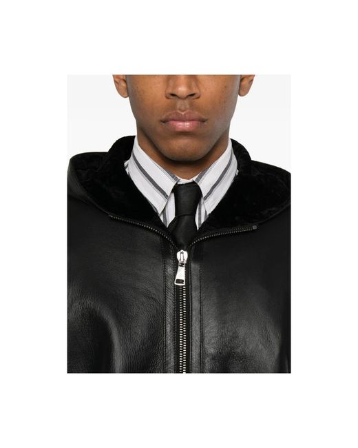 Tagliatore Black Leather Jackets for men