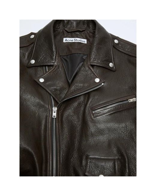 Acne Leather Jackets in het Green