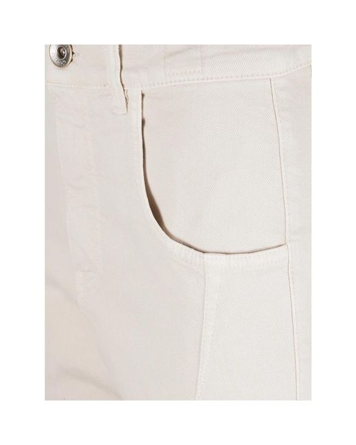 Eleventy White Straight Trousers