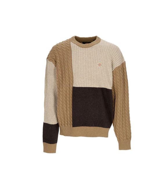 Dickies Patchwork Rundhalspullover Schwarz in Natural für Herren