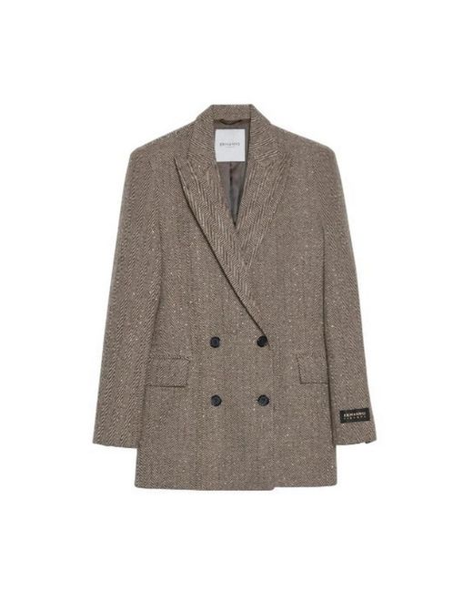 Ermanno Scervino Double-Breasted Blazer in het Brown