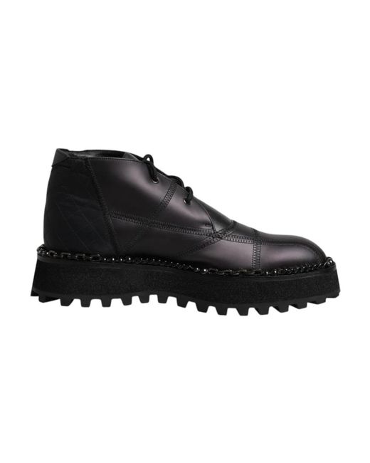 Lace-Up Boots di Dolce & Gabbana in Black da Uomo