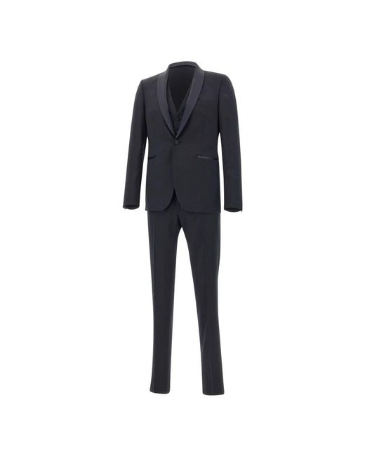 Tagliatore Black Single Breasted Suits for men