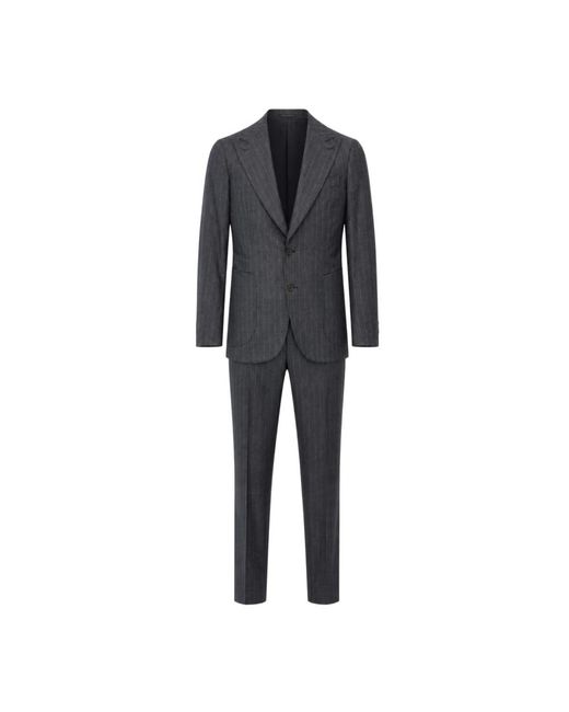 Franzese Collection Black Single Breasted Suits for men