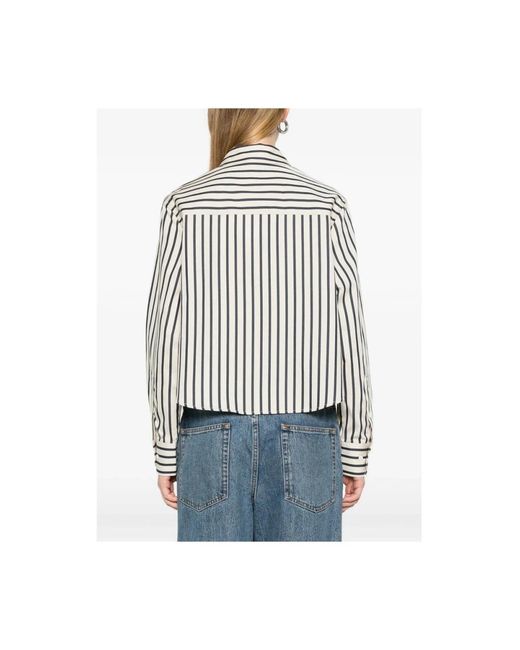 Anine Bing Overhemden ,Zwart ,Gestreepte Button-Down Shirt in het Black