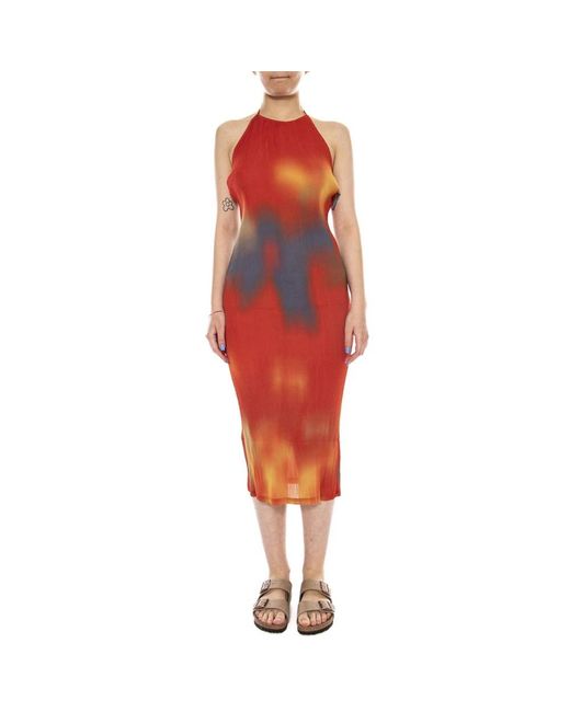 Thinking Mu Bloemen Maxi Jurk in het Red