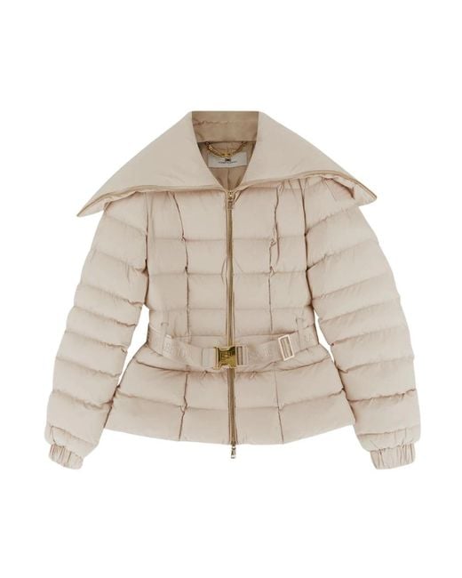 Down Jackets Elisabetta Franchi de color Natural