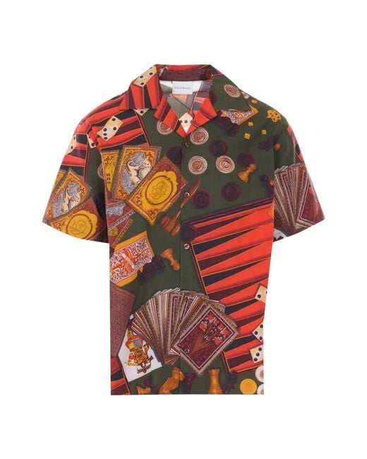 Drole de Monsieur Red Short Sleeve Shirts for men