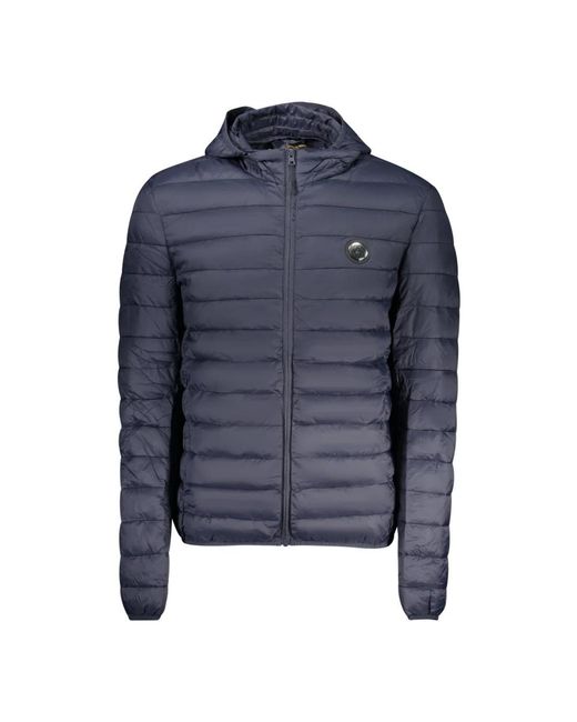 Roberto Cavalli Jassen ,Blauw ,Polyester Jacket Met Lange Mouwen En Capuchon in het Blue voor heren