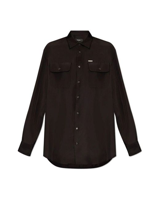 DSquared² Black Seidenhemd