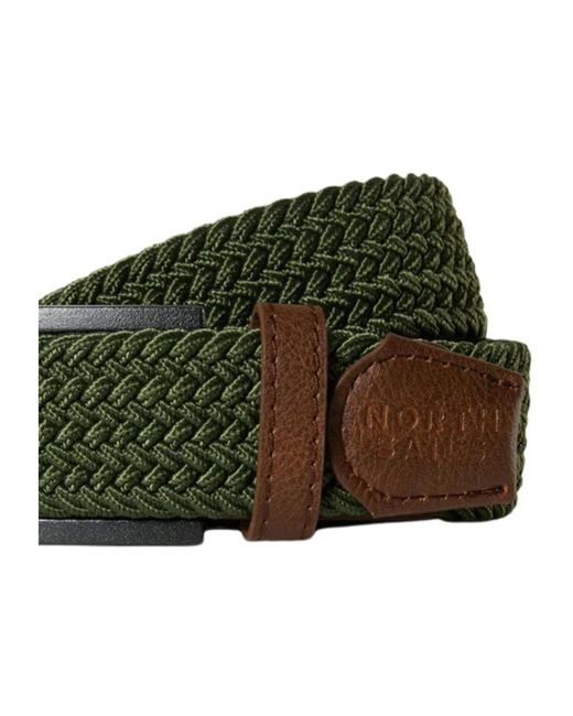 North Sails Accessoires ,Groen ,Polyester Gevlochten Logo Riem Groen in het Green