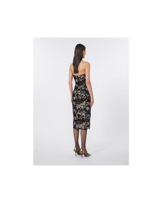 Max Mara Black Array Midikleid