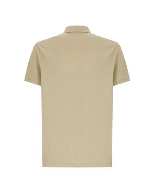 Ralph Lauren Baumwoll-Piqué-Polohemd Mit Drei Knöpfen in Natural für Herren